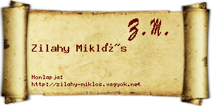 Zilahy Miklós névjegykártya