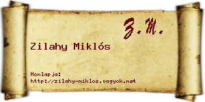 Zilahy Miklós névjegykártya